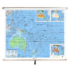 Australia & Oceania Advanced Physical Classroom Pull Down Map w/ Backboard by BrightWay Educational