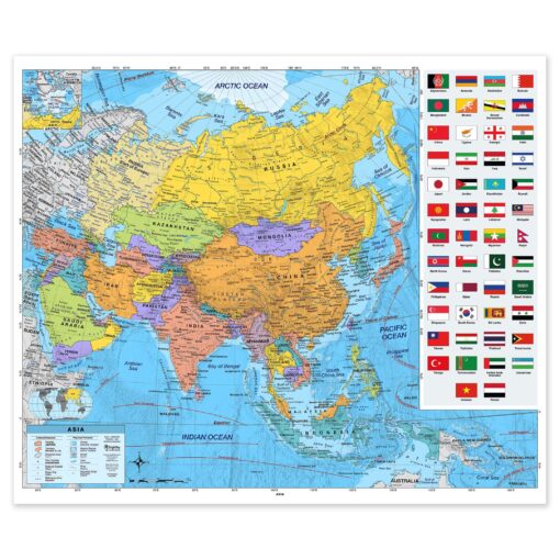 Asia Advanced Political Classroom Wall Map by BrightWay Educational
