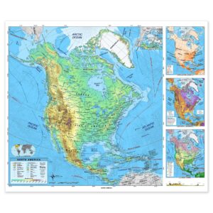 North America Advanced Physical Classroom Wall Map by BrightWay Educational