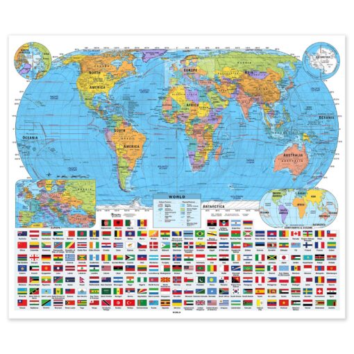 World Advanced Political Classroom Wall Map by BrightWay Educational