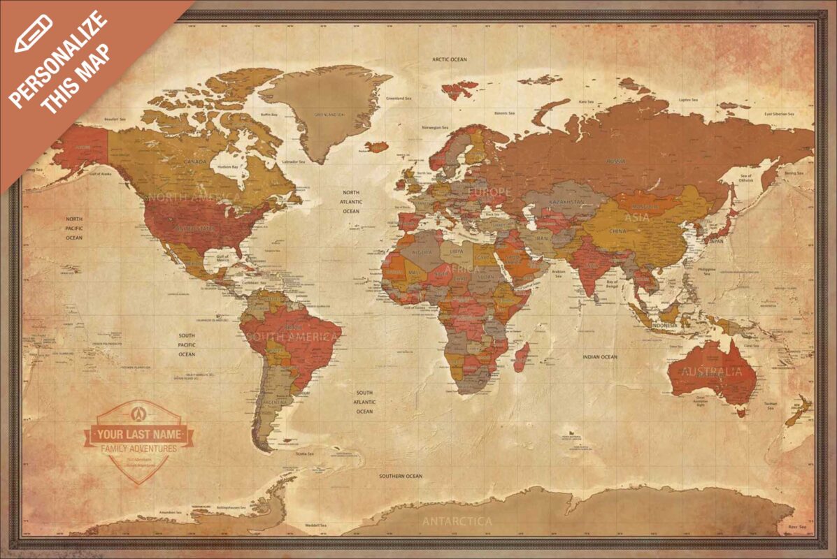 World Pioneer Personalized Map