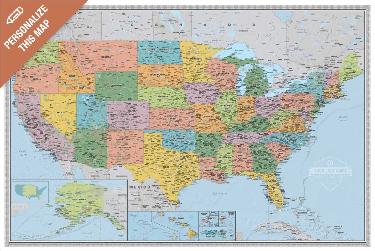 US Voyager Personalized Map