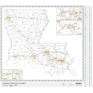 Louisiana map featuring detailed districts, highways, and cities, ideal for travelers and outdoor enthusiasts seeking accurate cartographic references.
