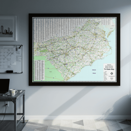 US Region, City and County Wall Maps